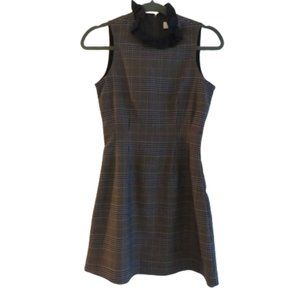 SEA NEW YORK Wool Blend Plaid Dark Academia Shift Dress - Size US 0